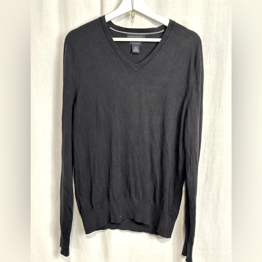 BANANA REPUBLIC - Cashmere Silk Sweater Men’s Sz L Crew - GRAY